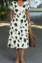 Women's V-Neck Short Sleeve Summer Dress with Pockets