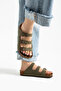 3 Buckle Slippers Comfortable Daily Summer Slippers - Khaki - 4