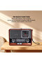 DX718 Retro Bluetooth Speaker Radio with LED Flashlight, FM/AM/SW Radio, USB & TF Card, Clock - 5