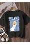 Unisex Goose Kaz Printed Oversize Crew Neck T-Shirt