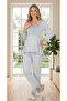 New Season Blue Stylish Lace Embroidered Special Design Long Sleeve Maternity Pajama Set - 7