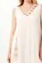 Sleeveless Begüm V-Neck Summer Embroidered Authentic Voile Short Dress Cream Krm - 3