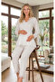 New Season Ecru Stylish Lace Embroidered Special Design Long Sleeve Maternity Pajama Set