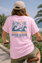 Good Wave Back-Printed Unisex Oversize T-Shirt – Cotton Crew Neck Casual T-Shirt
