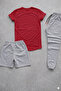 T-Shirt Sweatpants Shorts 3-Piece Combination Eagle Printed Women's / Men's Unisex Model Set - 2