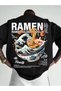Unisex Ramen Printed Oversize Crew Neck T-Shirt
