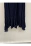 Navy Blue Italian Elastic Waist Skirt with Fringed Hem, Straight Cut, Lined Silk Skirt, Sizes 36 - 40 - 3