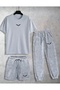T-Shirt Sweatpants Shorts 3-Piece Combination Eagle Printed Women's / Men's Unisex Model Set