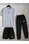 3-Piece Unisex Set Shorts Tracksuit T-Shirt Combination