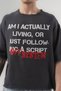 Follow Göğüs Design Detailed Fringed Crew Neck Oversize T-Shirt - 2