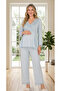New Season Blue Stylish Lace Embroidered Special Design Long Sleeve Maternity Pajama Set - 8
