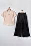 Girl's Two-Piece Set with Stone Detailing and Cuffed Cuffs - 26Y 26210 - 2