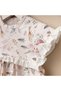 Baby Girl Cotton Summer Floral Romper Jumpsuit Set with Snap Buttons at the Bottom, Bandana and Bird Print - 6