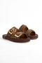 Women's Daily Double Buckle Side Rope Wrapped Sandals - 4