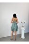 Mint Thin Strap Skirt with Flounces and Glitter Evening Dress Graduation Dress - 5
