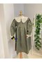Girl's Green Hijab Long Muslin Dress Ceremonial Dress Umrah Dress - 4