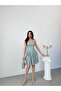 Mint Thin Strap Skirt with Flounces and Glitter Evening Dress Graduation Dress - 2