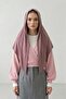 Breathable, Flexible, Daily Comfortable, Non-Slip Combed Cotton Triangle Scarf, B-41, Dried Rose - 4