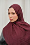Geometric Pattern Cotton Ayrobin Jacquard Shawl Women's Dark Burgundy Plum - 6