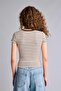 Fitted Ribbed Striped T-Shirt G2231Ax26Sp - 5