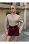 Women's Belted Shorts Skirt - 7