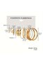 Ilumeny - Gold Gold Stylish Set of 6 Multiple Minimal Earrings with Round Ring Pearls - 4