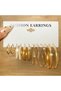 Ilumeny - Gold Gold Stylish Set of 6 Multiple Minimal Earrings with Round Ring Pearls - 5