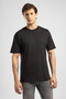 Aylos Men's Loose 100% Cotton Printed Crew Neck T-Shirt Black - 2
