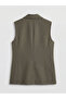 Khaki Double-Breasted Collar Striped Women's Classic Vest from Güli̇s Gi̇yi̇m - 2