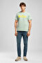 Londonlogo Men's Regular Fit 100% Cotton Printed Crew Neck T-Shirt Green
