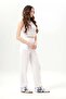 Nirvana Elastic Waist Muslin Embroidered Trousers with Double Side Pockets White Byz - 4
