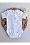 Navy Blue Shorts and Handmade Teddy Bear Snap-On Bodysuit and Beanie Baby Boy Set - 5