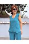 Muslin Double Pocket Tassel Vest Petrol Green - 4