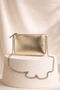 Trok Detailed Chain Strap Edge Women's Hand and Shoulder Bag Gold - 2