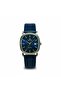 Azure Classic Analog Watch for Men Blue Dial PU Leather Strap Quartz Movement Date Display