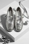 Roselle Silver Shiny Leather Women's Ballerinas