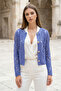 lace patterned gold buttoned basic jacket