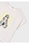 Girl's Graphic Printed T-Shirt Cream - 06010 - 6