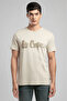 Londonlogo Men's Regular Fit 100% Cotton Printed Crew Neck T-Shirt Beige - 2