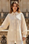Stone Detailed Scallop Shirt A7016 Cream