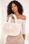 Plush Shoulder Bag White Soft Textured Daily Stylish Women's Bag 47X35 cm - 6