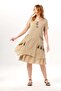 Short Sleeve Nile Voile Knee Length Double Pocket Embroidered Summer Dress Mink Vzn