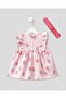 Girl's Patterned Bow Detailed Dress & Headband Set (Pink) - 5