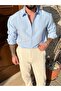 Tencel Striped Oversize Shirt Baby Blue