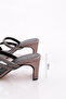 1031 Women's Crystal Stone Cross-Strapped Heeled Slippers - 5