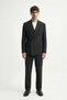 Black Double-Breasted Striped Men's Suit