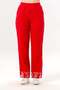 Nirvana Elastic Waist Muslin Embroidered Trousers with Double Side Pockets Red Krmz - 3