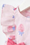 Girl's Patterned Bow Detailed Dress & Headband Set (Pink) - 4