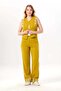 Sleeveless Nirvana Embroidered Summer Muslin Vest Oil Green Ygysl