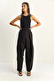 Women's Black Voluminous Pleated Trousers 0543 60286010 - 6